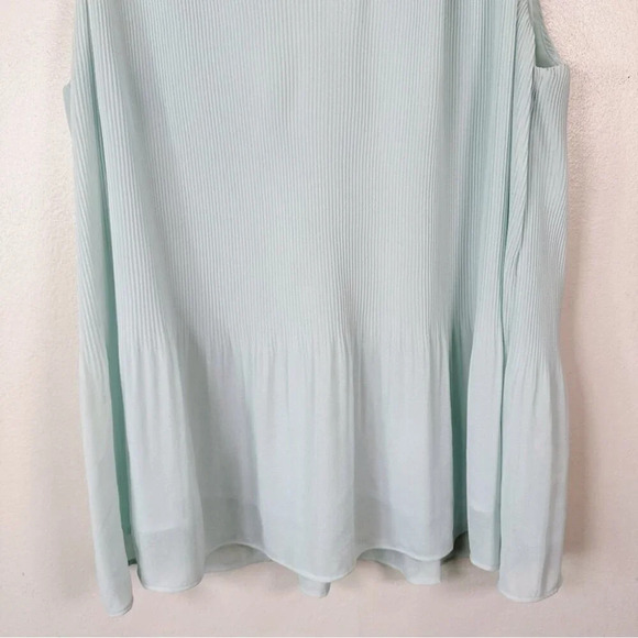 H&M Womens Size Medium  Pleated Chiffon Top Light Turquoise - Picture 8 of 14